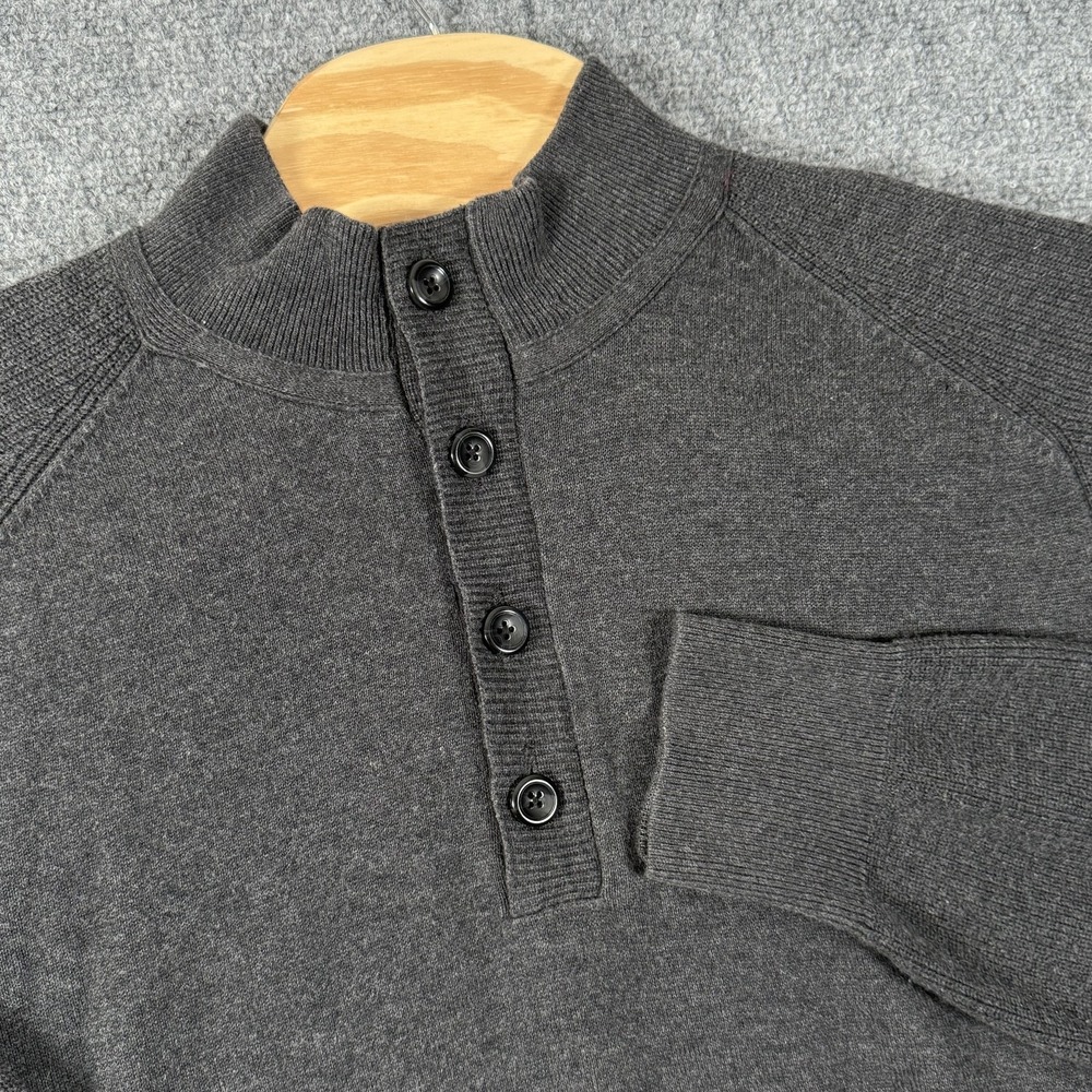 Blue Sweater Mens 3XL Tall Dark Gray‎ Button Half Zip Pullover Big Tall Casual